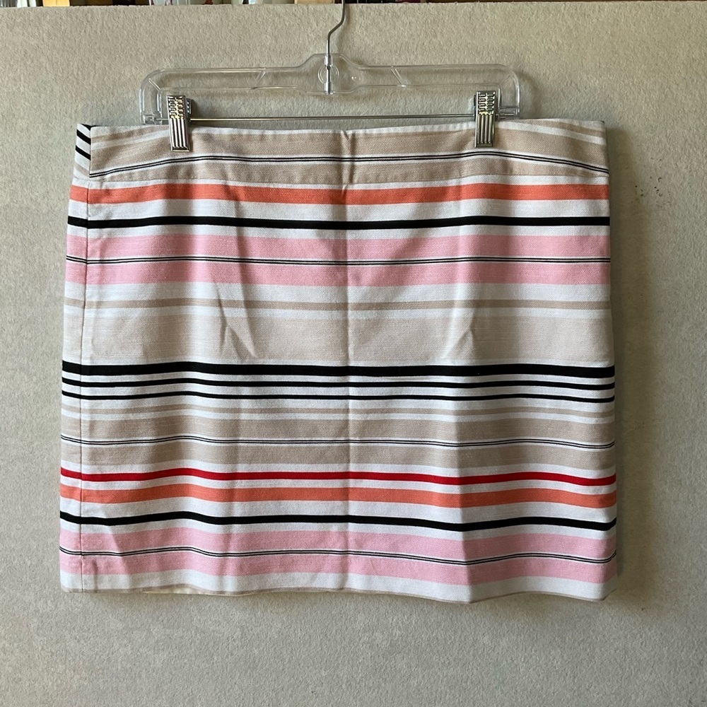 Loft Striped Pink and Black Women's Skirt. Mini. Size 16